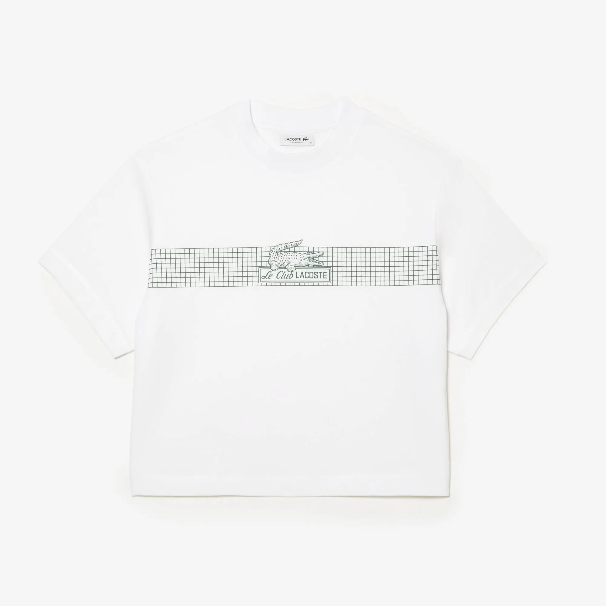 Lacoste T-shirt de algodão com estampado em rede oversize Lacoste para senhora. 2