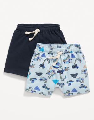 Unisex 2-Pack U-Shaped Pull-On Shorts for Baby blue