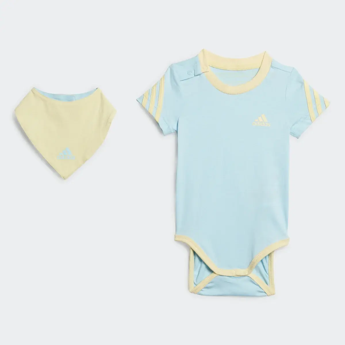 Adidas 3-Stripes Onesie with Bib. 2