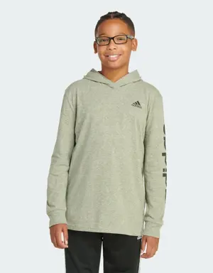 Long Sleeve Snow Heather Hooded Tee (Extended Size)