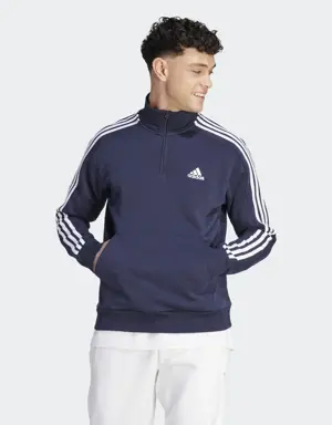 Essentials Fleece 3-Stripes 1/4-Zip Sweatshirt