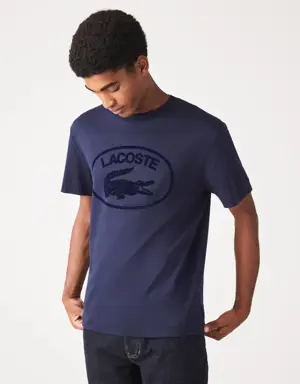 Lacoste Herren T-Shirt aus Baumwolle mit Ton-in-Ton Logo