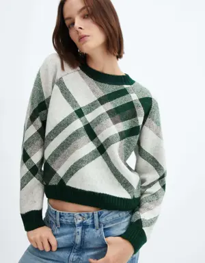 Checks knitted sweater