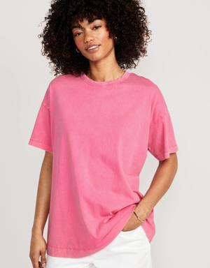 Oversized Vintage Tunic T-Shirt for Women pink