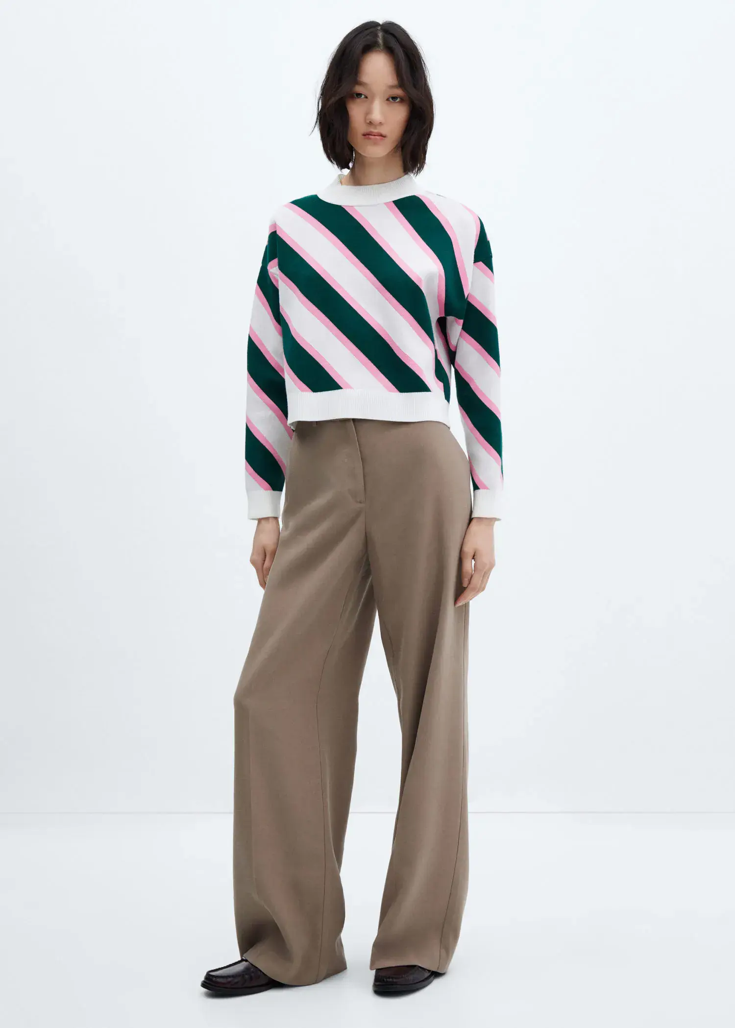 Mango Diagonal-striped sweater. 2