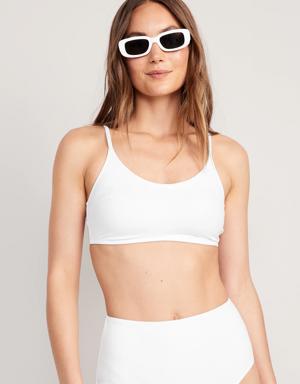 Scoop-Neck Bikini Swim Top for Women white