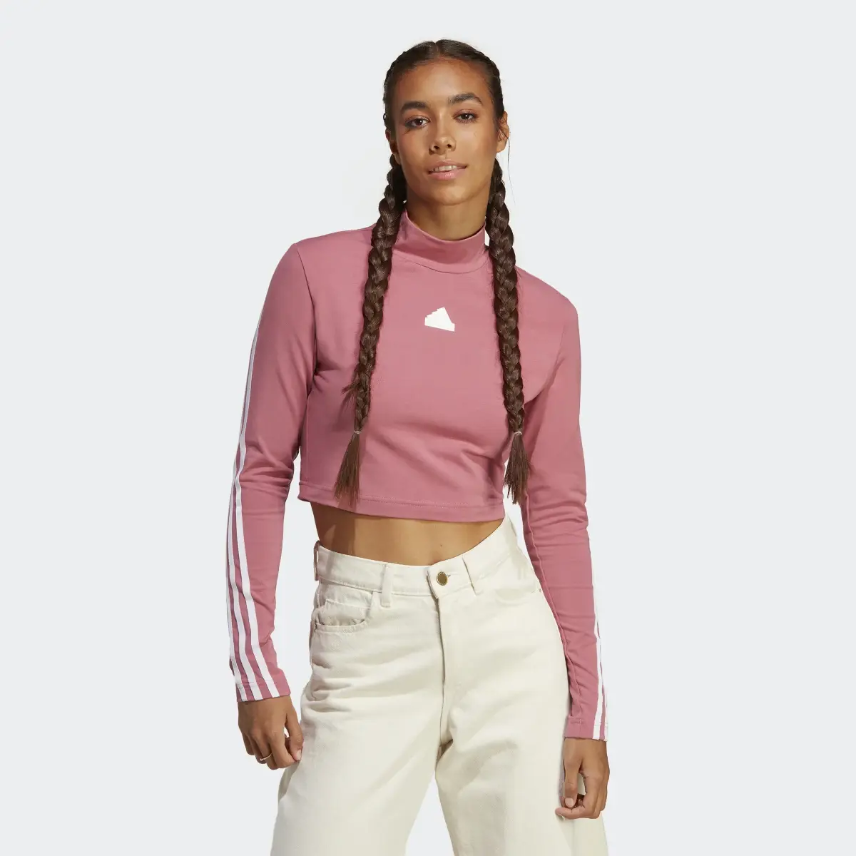 Adidas Future Icons 3-Stripes Mock Neck Top. 2