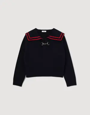 Sweater with an open collar Login to add to Wish list