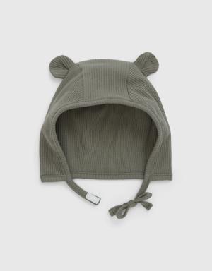 Gap Baby First Favorites TinyRib Bear Hat green