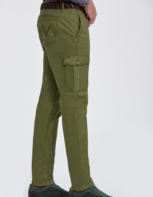Cep Detaylı Yeşil Kargo Pantolon