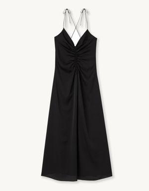 Midi dress with narrow straps