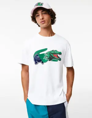 Lacoste Men's Relaxed Fit Oversized Crocodile T-Shirt