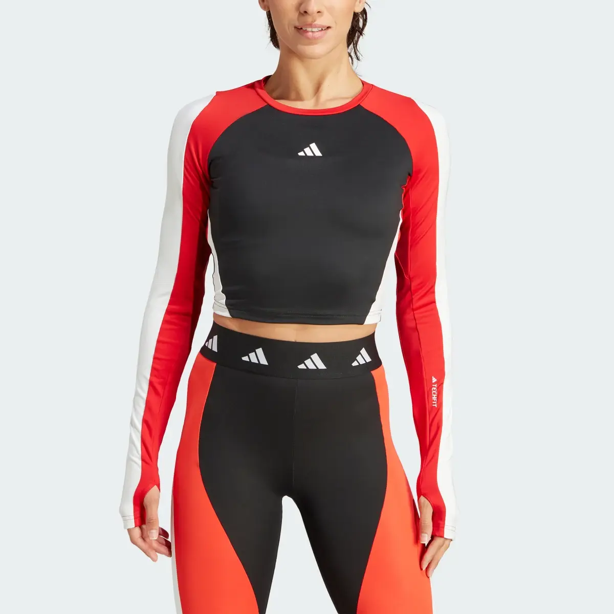 Adidas Maglia Techfit AEROREADY Colorblock Long Sleeve. 1