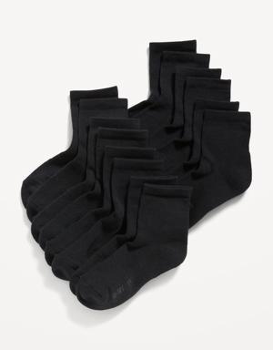 Old Navy Go-Dry Quarter Crew Socks 7-Pack for Boys black