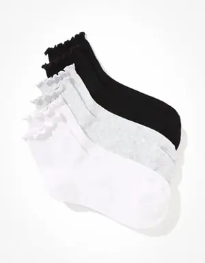 Ruffle Trim Boyfriend Sock 3-Pack