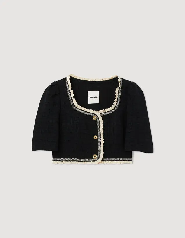 Sandro Tweed cropped top Login to add to Wish list. 2