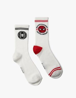 2'li Spider Man Baskılı Çorap Seti Lisanslı