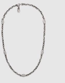 Silver necklace with Interlocking G