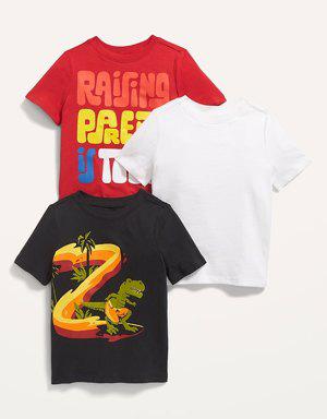Unisex 3-Pack Short-Sleeve Graphic T-Shirt for Toddler green