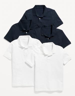School Uniform Polo Shirt 5-Pack for Boys multi