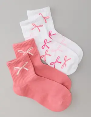 Ballet Bow Boyfriend Socks 2-Pack