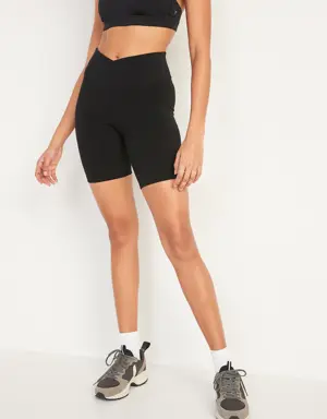 Extra High-Waisted PowerChill Biker Shorts -- 8-inch inseam black