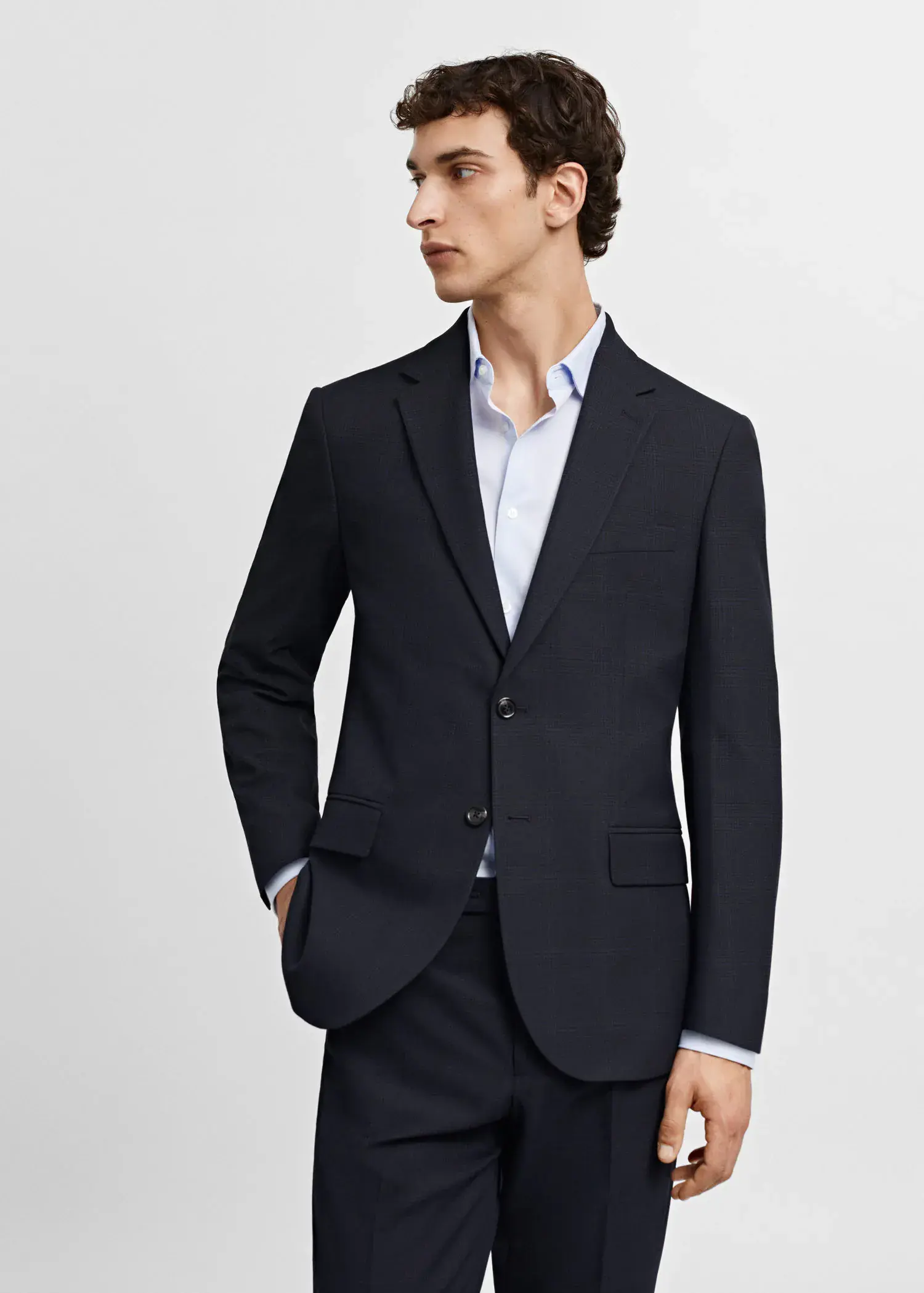 Mango Stretch fabric slim-fit suit blazer. 1
