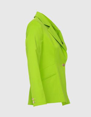 Fit Cut Blazer One Button Green Jacket