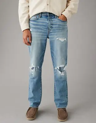 American Eagle EasyFlex Patched Relaxed Straight Jean. 1