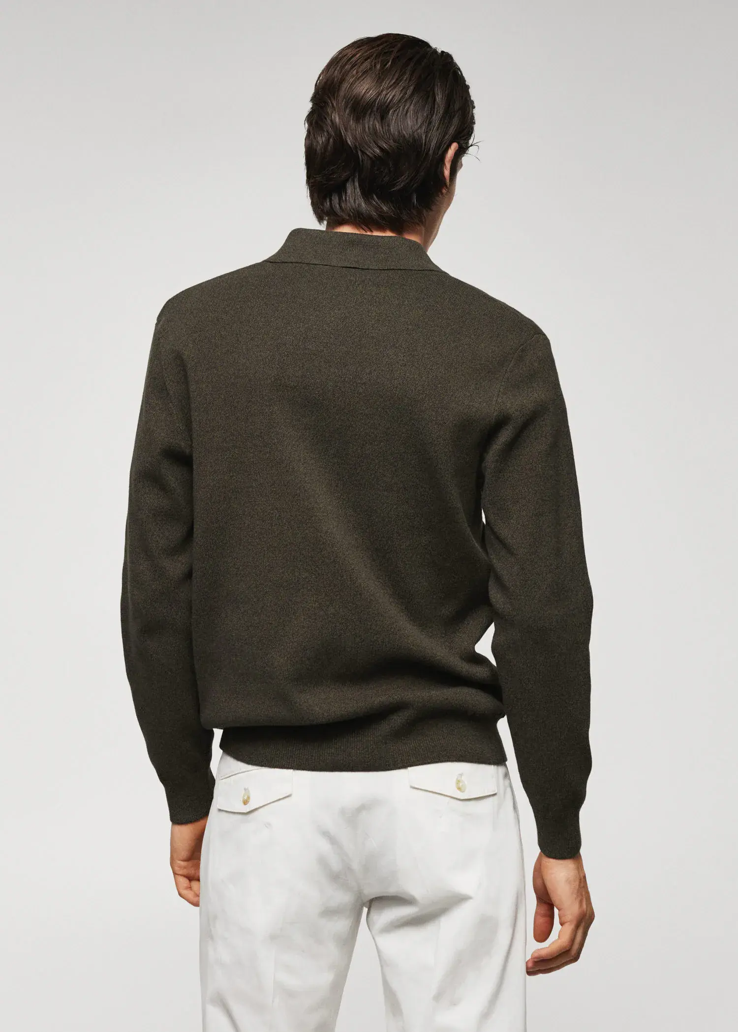 Mango Cotton-knit polo shirt with zip. 3