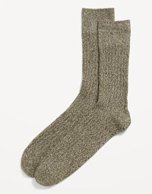Rib-Knit Crew Socks for Men brown