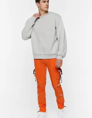 Forever 21 Toggle Drawstring Cargo Joggers Orange