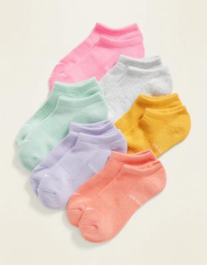 Mesh Ankle Socks 6-Pack for Girls pink