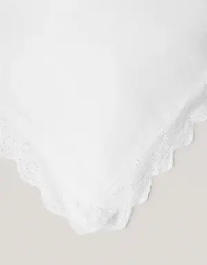 Funda nórdica algodón volante bordado cama 180cm