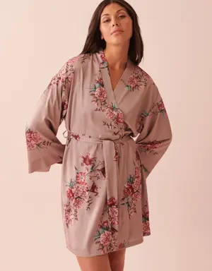 Maxi Lenght Satin Kimono