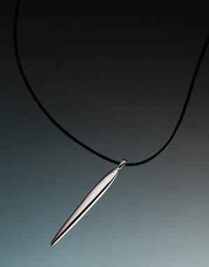 Silver-plated metal pendant necklace
