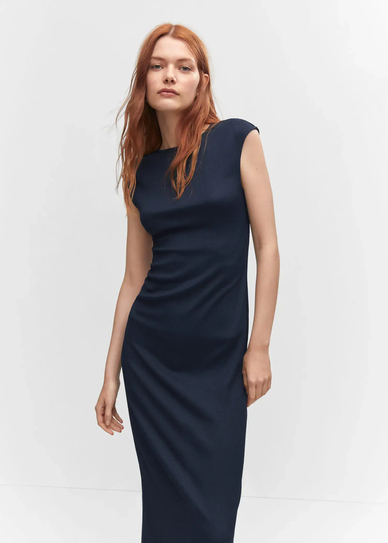 Mango Textured dress with opening. 2