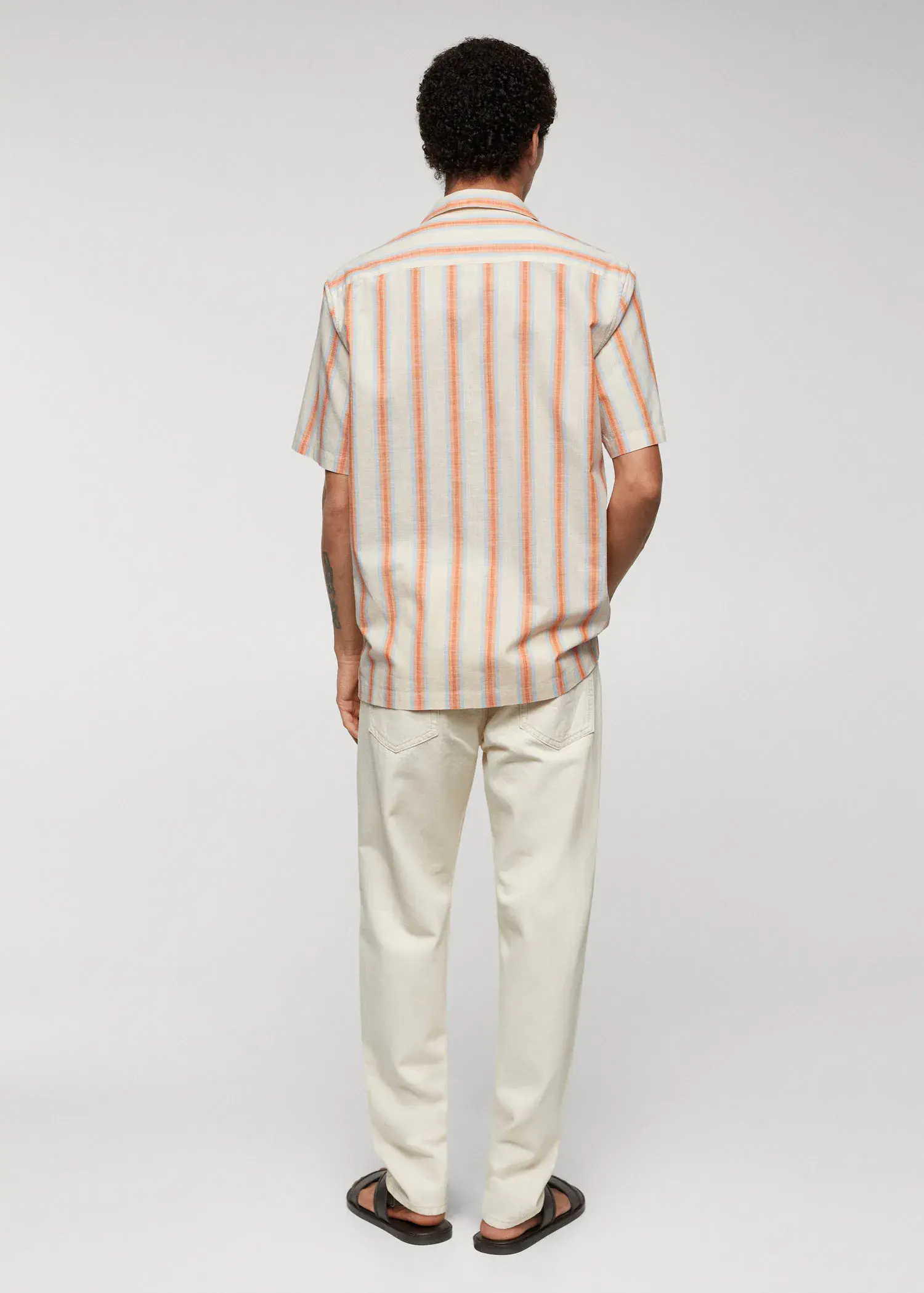 Mango Regular fit striped print shirt. 3