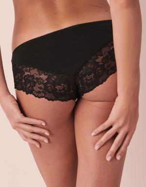 Cotton and Scalloped Lace Detail Hiphugger Panty