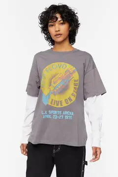 Forever 21 Forever 21 Pink Floyd Graphic Combo Tee Grey/Multi. 2