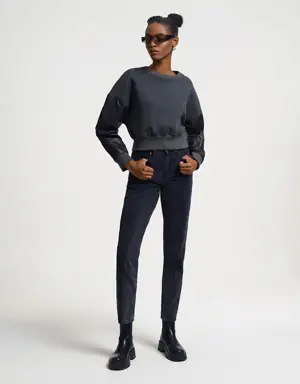 Long Crop Kadın Sweatshirt