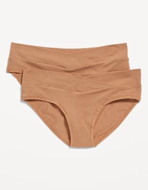 Maternity Low-Rise Bikini Underwear 2-Pack brown