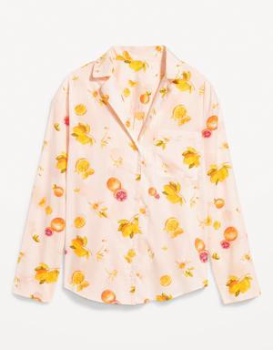 Matching Button-Down Pajama Top for Women pink