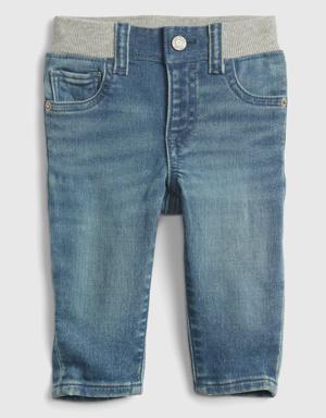 Baby Knit-Denim Slim Jeans blue