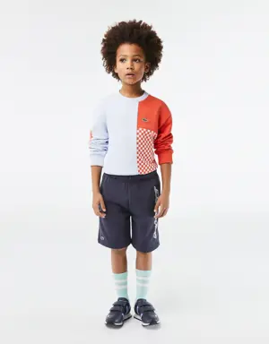 Boys’ Lacoste Organic Cotton Contrast Branding Shorts