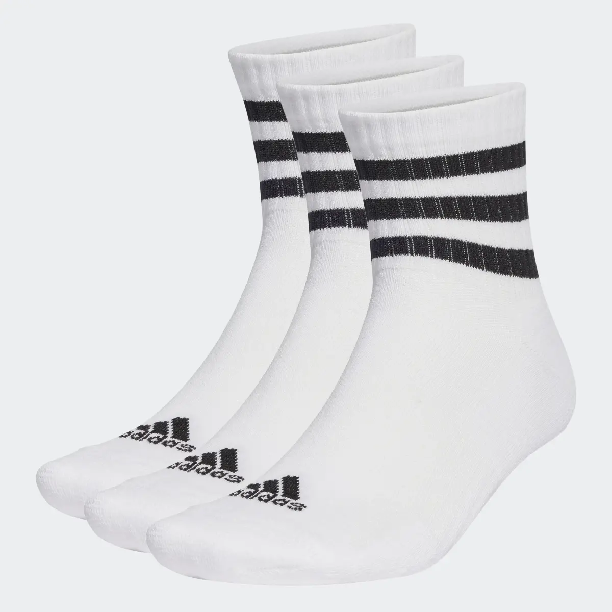 Adidas 3-Stripes Cushioned Sportswear Mid-Cut Socks 3 Pairs. 1