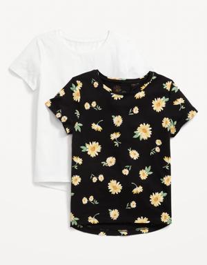 Softest Printed T-Shirt 2-Pack for Girls black
