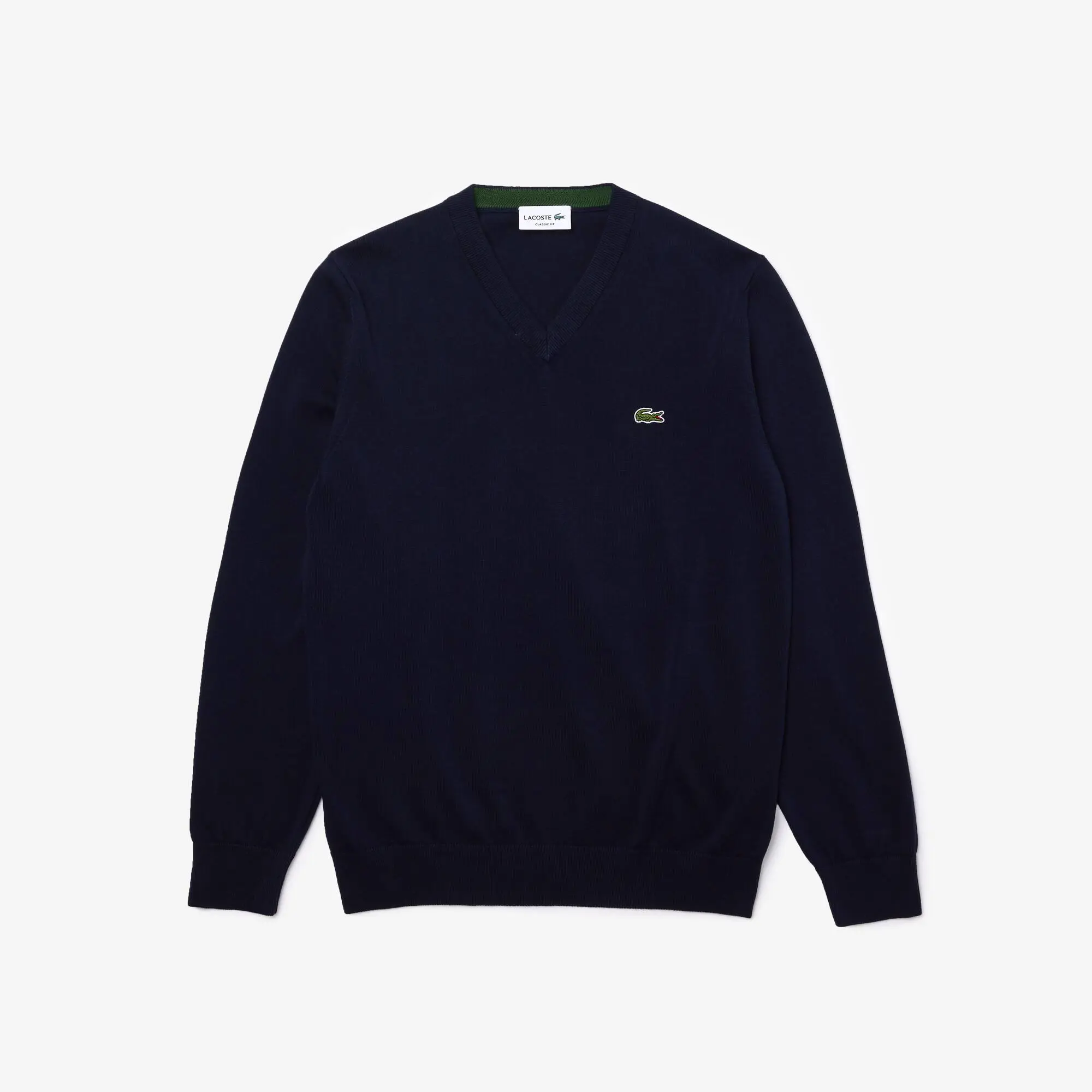 Lacoste Men's V-neck Organic Cotton Sweater. 2