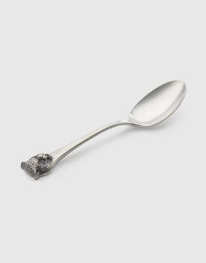 Dessert spoon with tiger head, set of 2