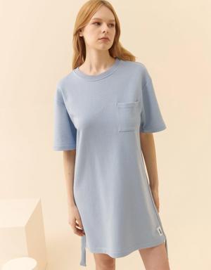 Pastel Blue Casual Mini Dress